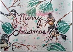 Painting Chickadee Christmas