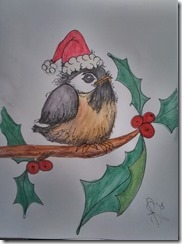Painting Santa Chickadee